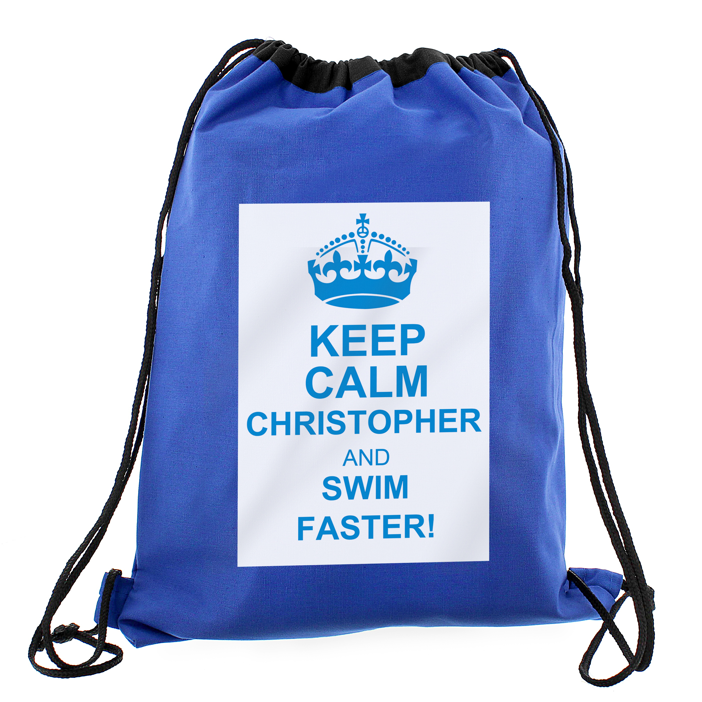 Personalised Keep Calm Swim or Kit Bag Personalised Kids Gifts at