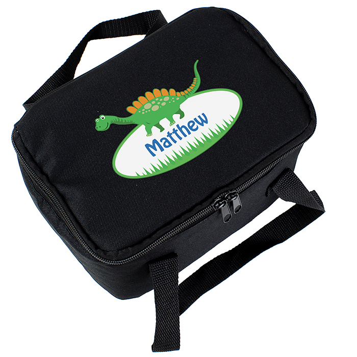 personalised dinosaur lunch bag