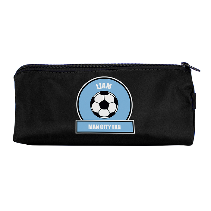 Sky Blue Football Fan Pencil Case Personalised Kids Gifts at Helena's