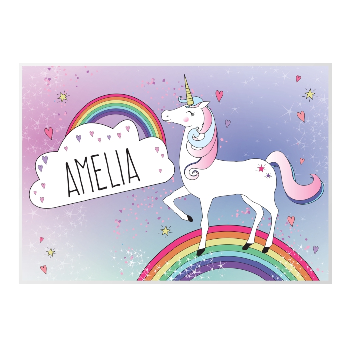 Unicorn Placemat Personalised Kids Gifts at Helena's House