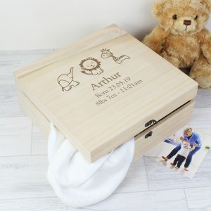 Personalised New Baby Gift - Wooden Keepsake Box