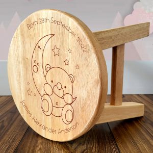 Personalised Wooden Stool Baby Bear