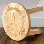 Boy's Initial Train Personalised Wooden Stool