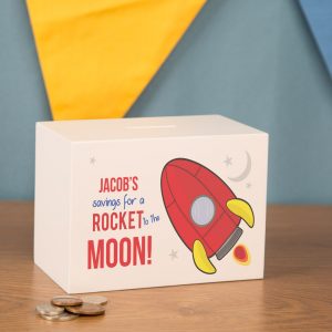 Personalised Space Rocket Money Box
