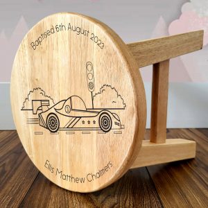 Racing Car Personalised Wooden Stool for Children
