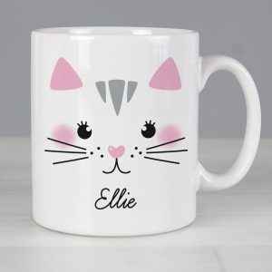 Personalised Cute Cat Face Mug