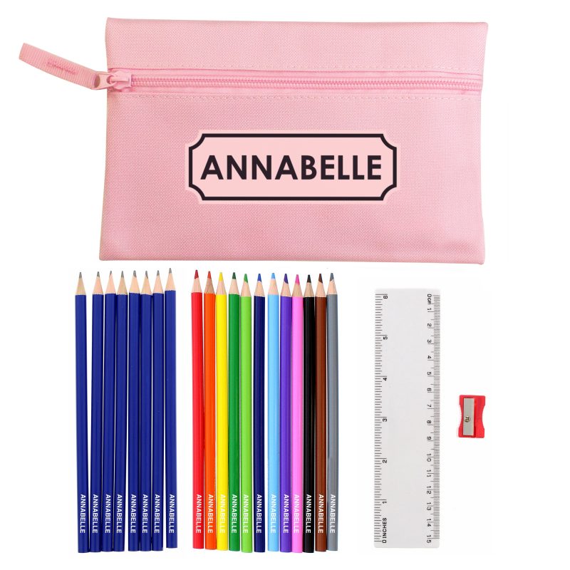 Pink Pencil Case & Personalised Content - Image 2