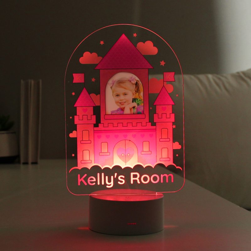 Personalised Pink Castle Photo Upload LED Colour Changing Night Light - Image 3