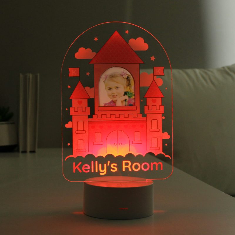Personalised Pink Castle Photo Upload LED Colour Changing Night Light - Image 6