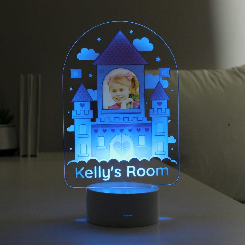 Personalised Pink Castle Photo Upload LED Colour Changing Night Light - Image 8