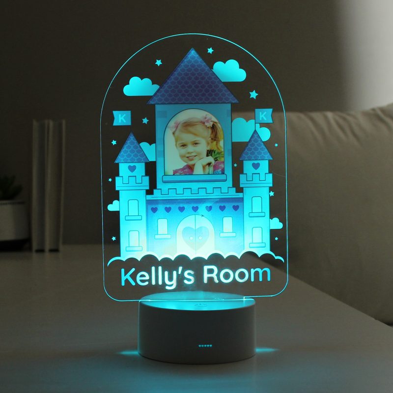 Personalised Pink Castle Photo Upload LED Colour Changing Night Light - Image 9