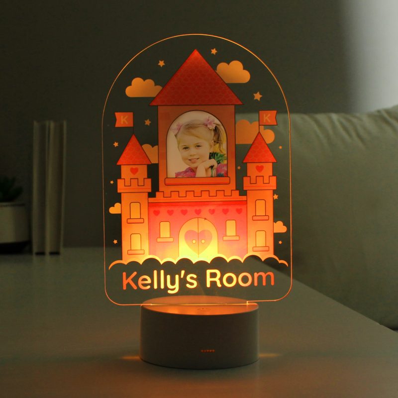 Personalised Pink Castle Photo Upload LED Colour Changing Night Light - Image 10