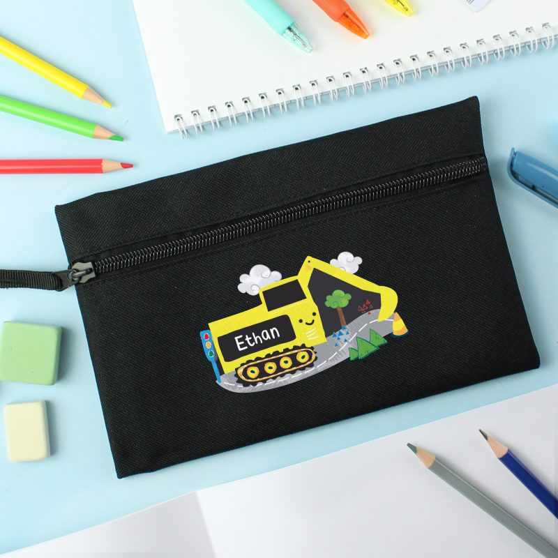Personalised Digger Pencil Case