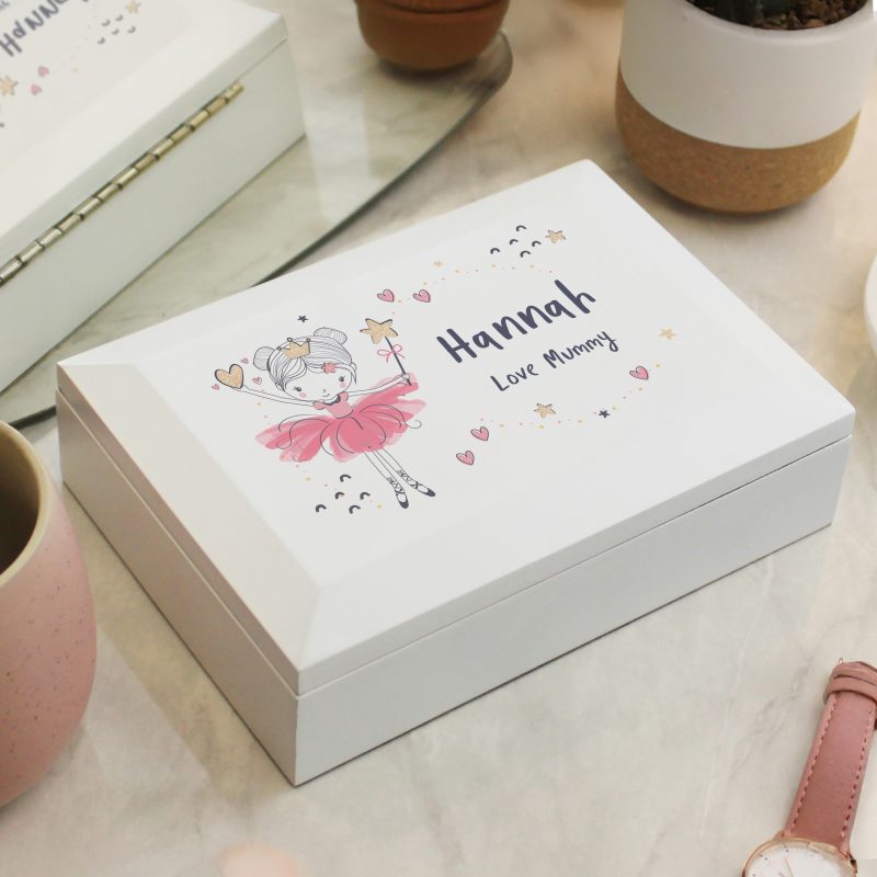Personalised Princess Ballerina Wooden Jewellery Box - Image 3