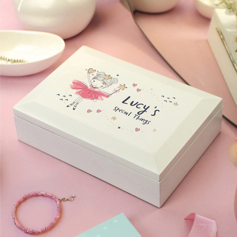 Personalised Princess Ballerina Wooden Jewellery Box - Image 4