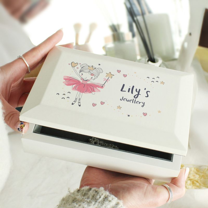 Personalised Princess Ballerina Wooden Jewellery Box - Image 5
