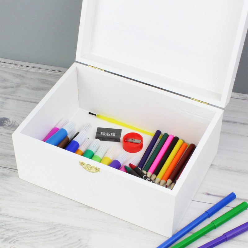 Personalised Unicorn White Wooden Keepsake Box - Image 5