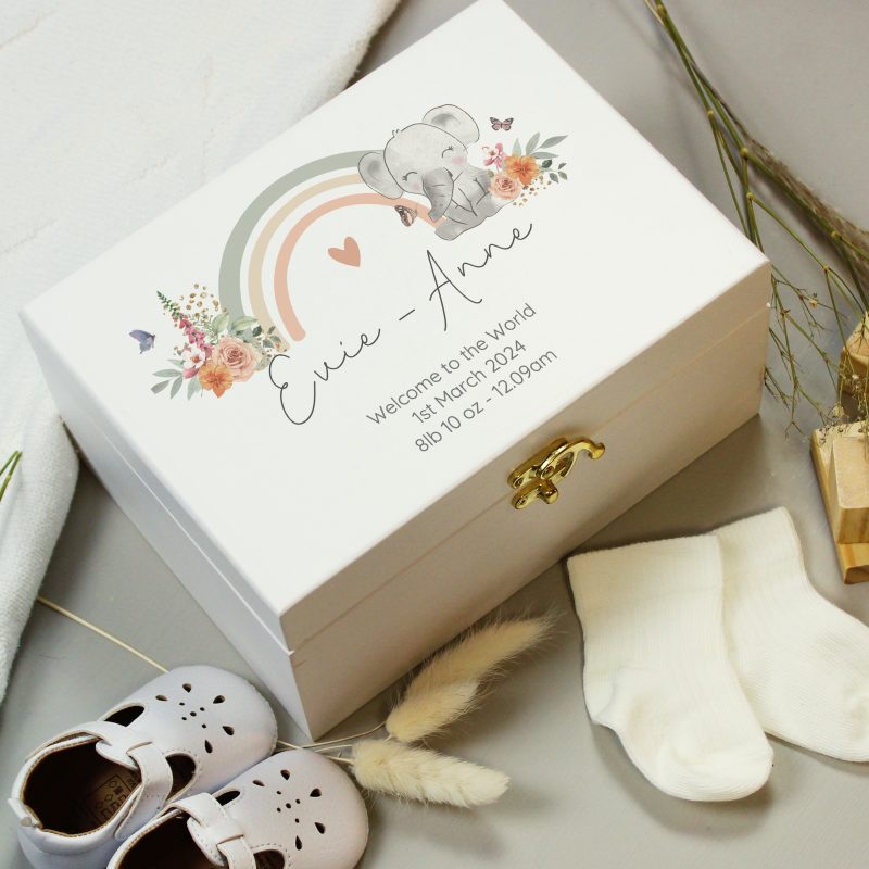 Personalised Elephant Wooden Keepsake Box - Image 3