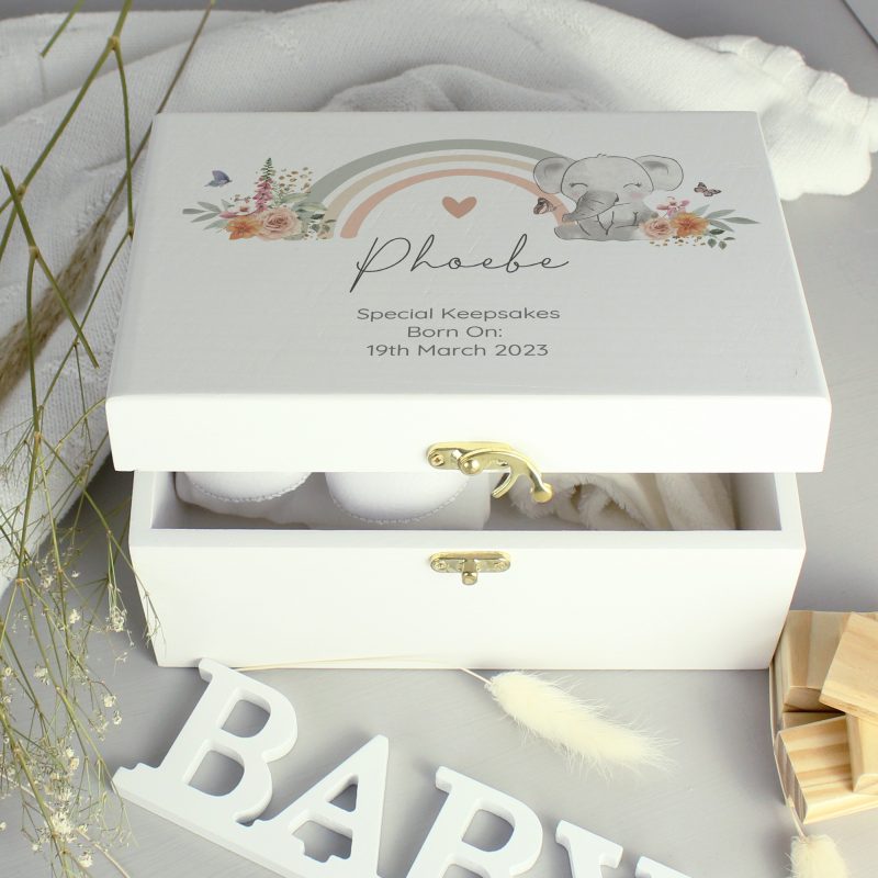 Personalised Elephant Wooden Keepsake Box - Image 4