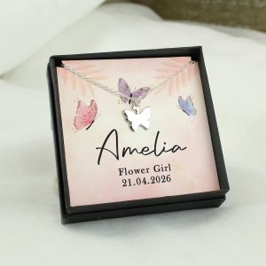 Butterfly Necklace with personal message card