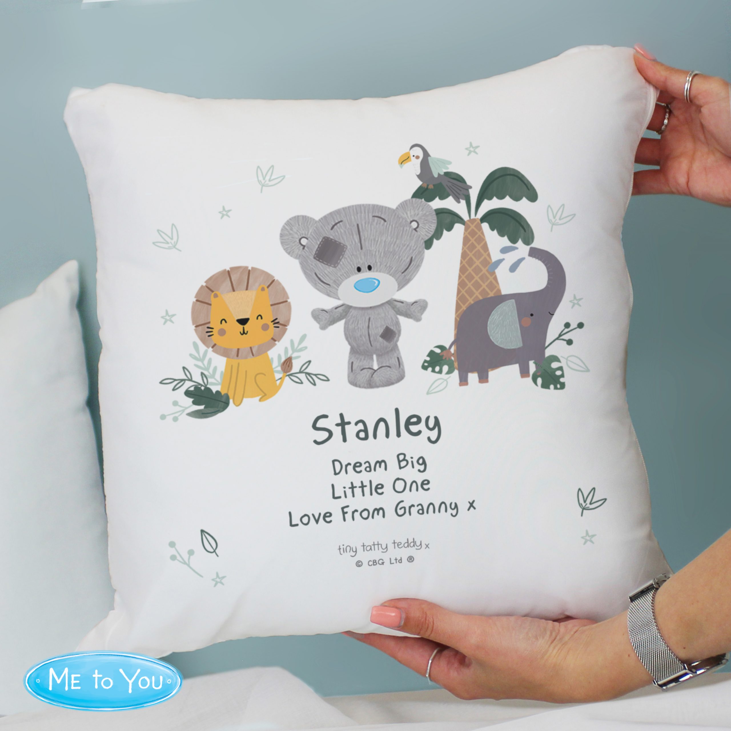 Personalised Tiny Tatty Teddy Jungle Animals Cushion - Image 5