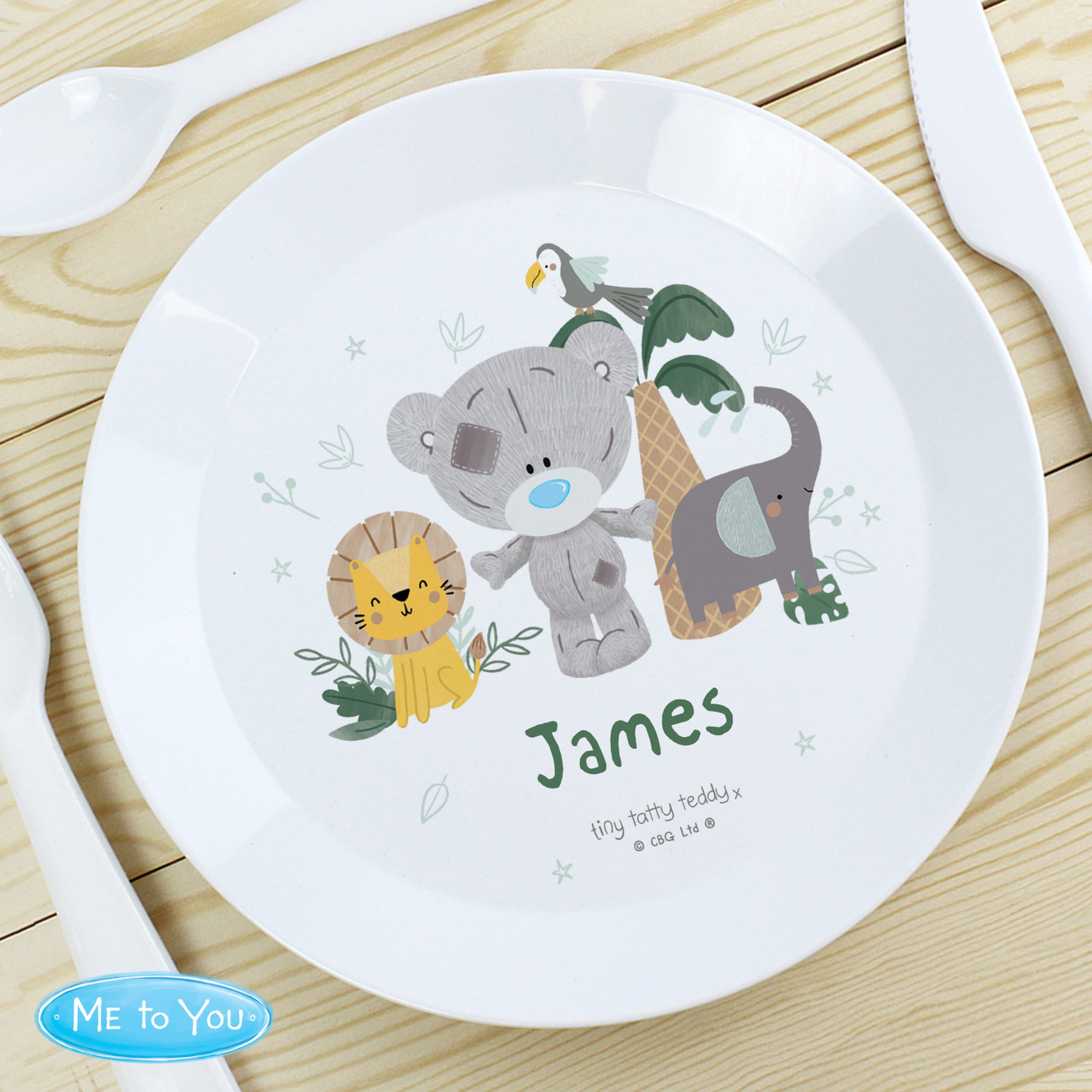 Personalised Tiny Tatty Teddy Jungle Animals Plate - Image 3