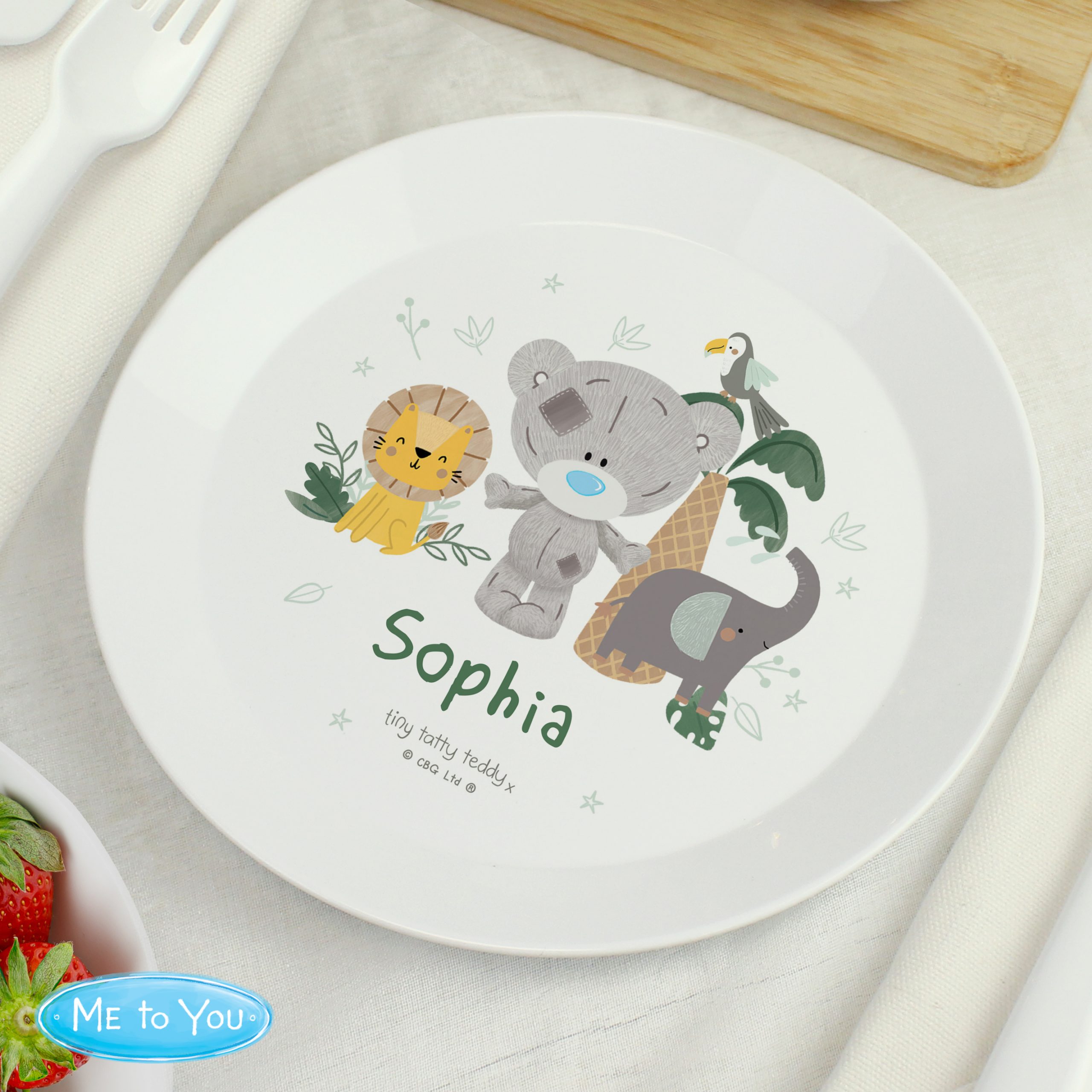 Personalised Tiny Tatty Teddy Jungle Animals Plate - Image 4