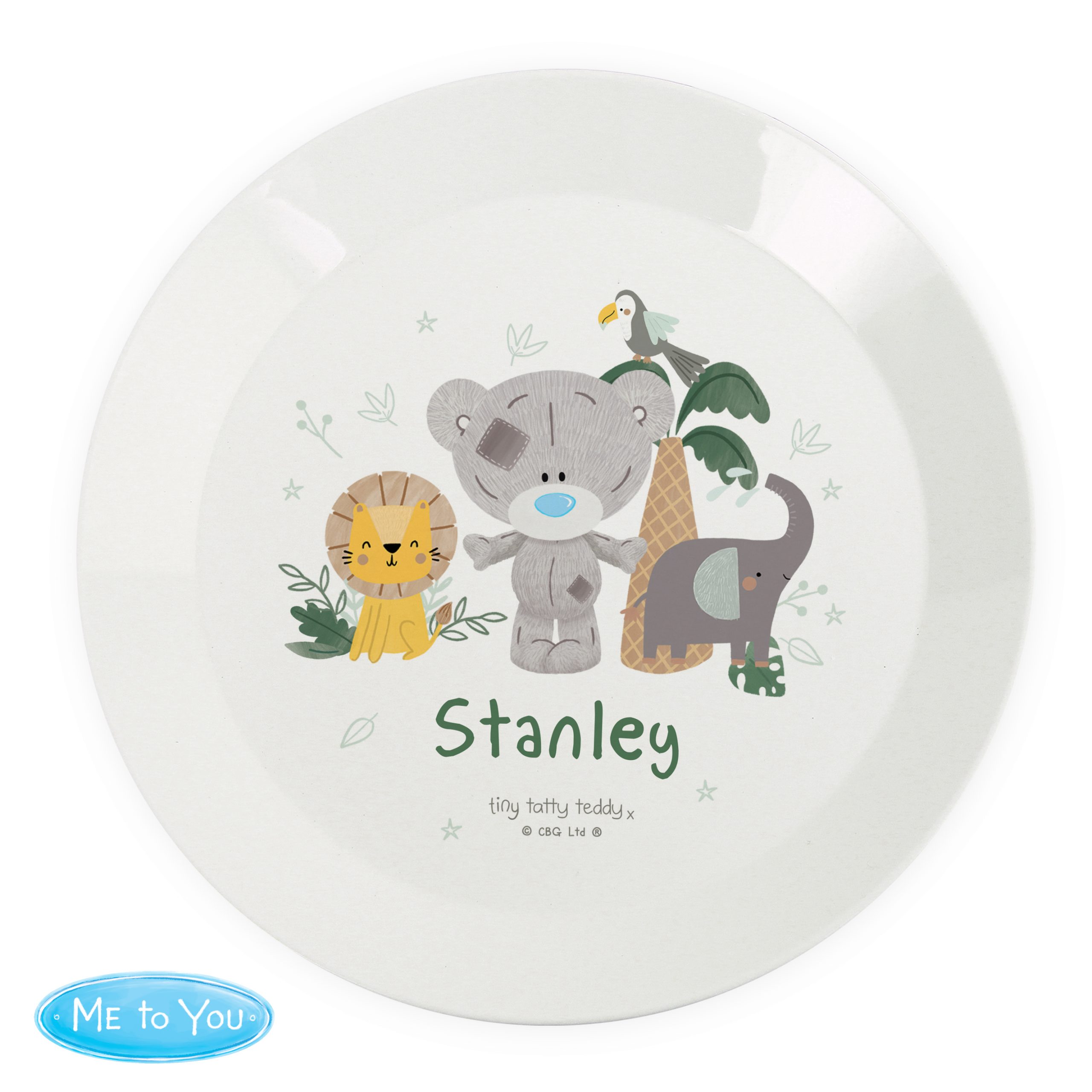 Personalised Tiny Tatty Teddy Jungle Animals Plate - Image 6