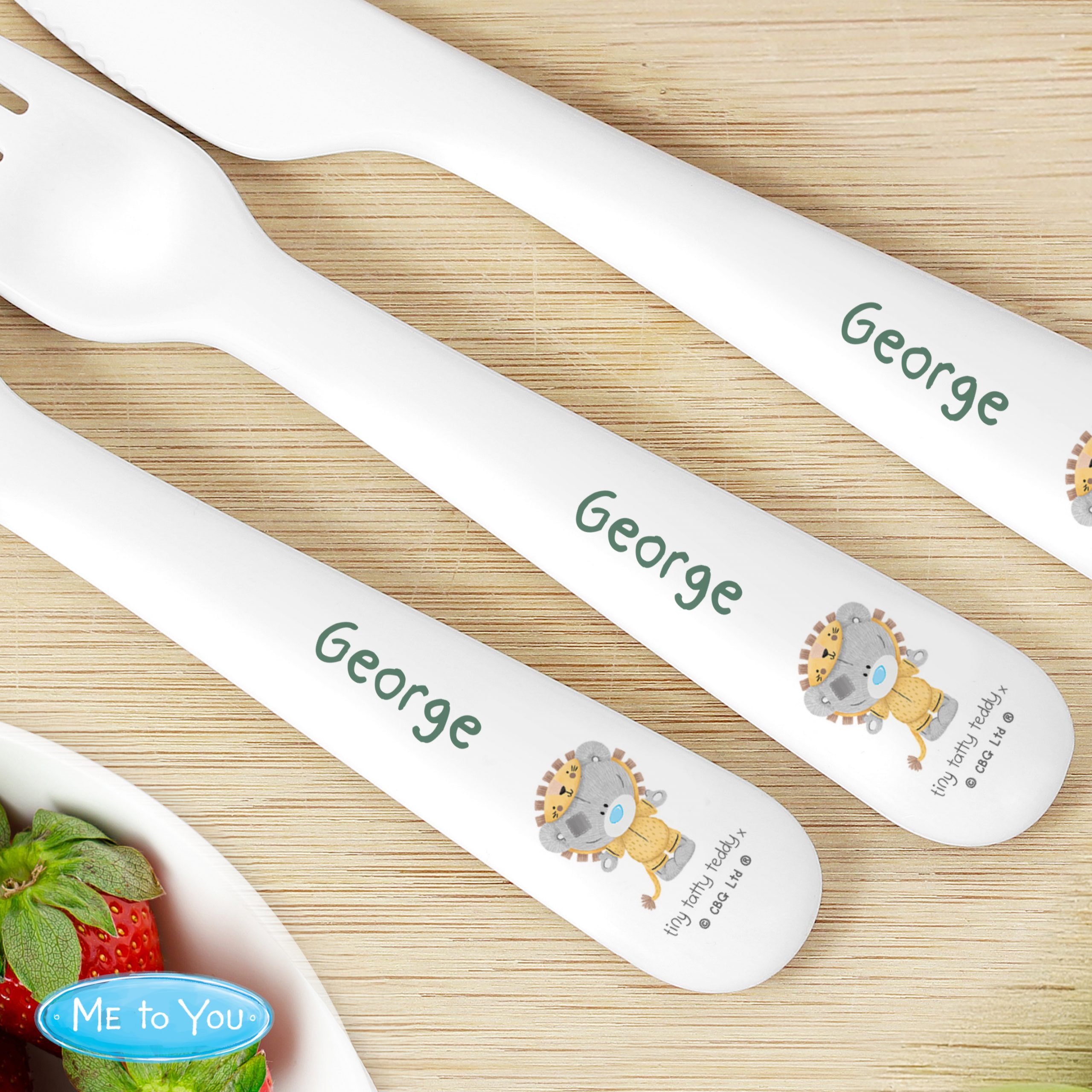 Personalised Tiny Tatty Teddy Jungle Animals Cutlery Set - Image 4