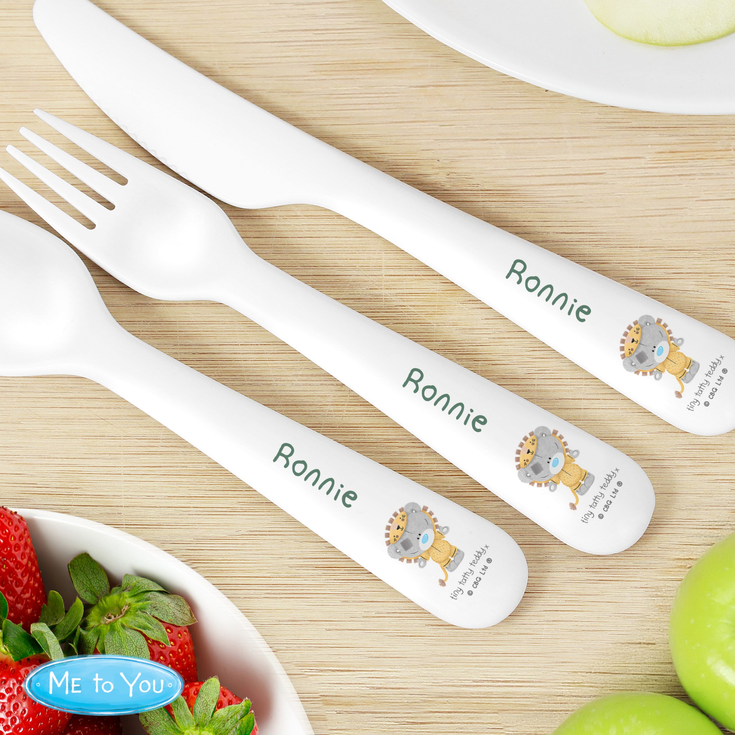 Personalised Tiny Tatty Teddy Jungle Animals Cutlery Set - Image 5