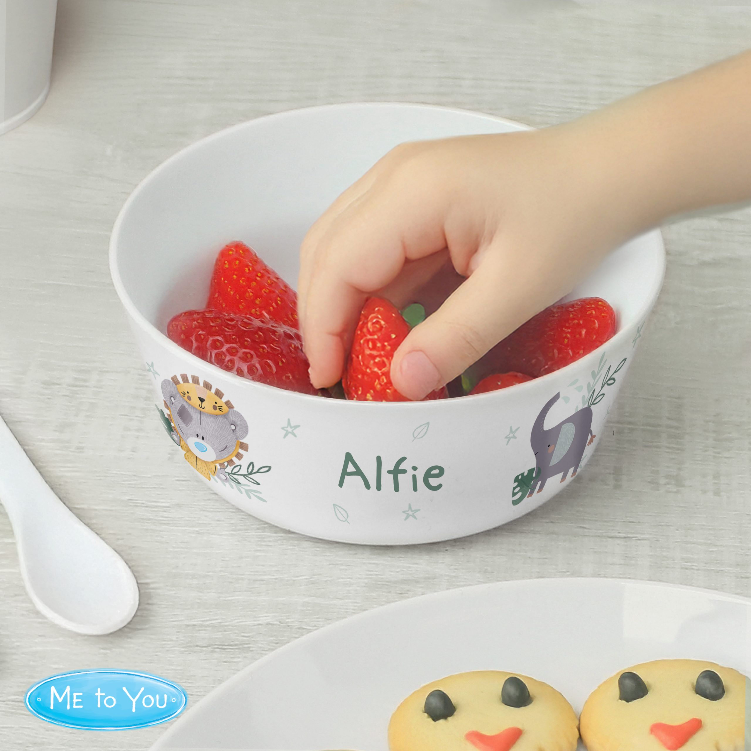 Personalised Tiny Tatty Teddy Jungle Animals Plastic Bowl - Image 3