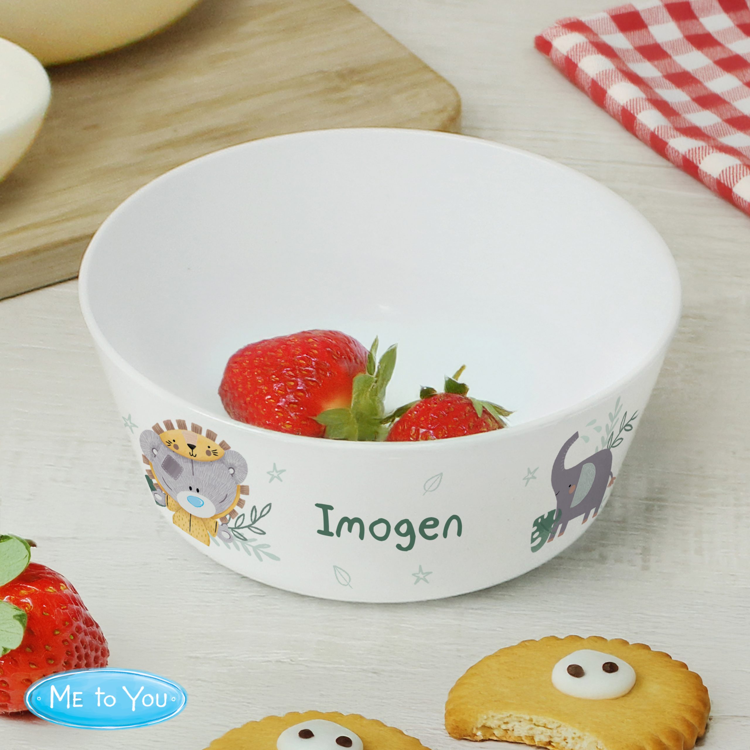 Personalised Tiny Tatty Teddy Jungle Animals Plastic Bowl - Image 4