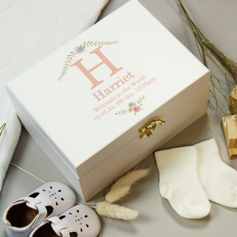 Personalised Floral Wooden Keepsake Box - Image 5
