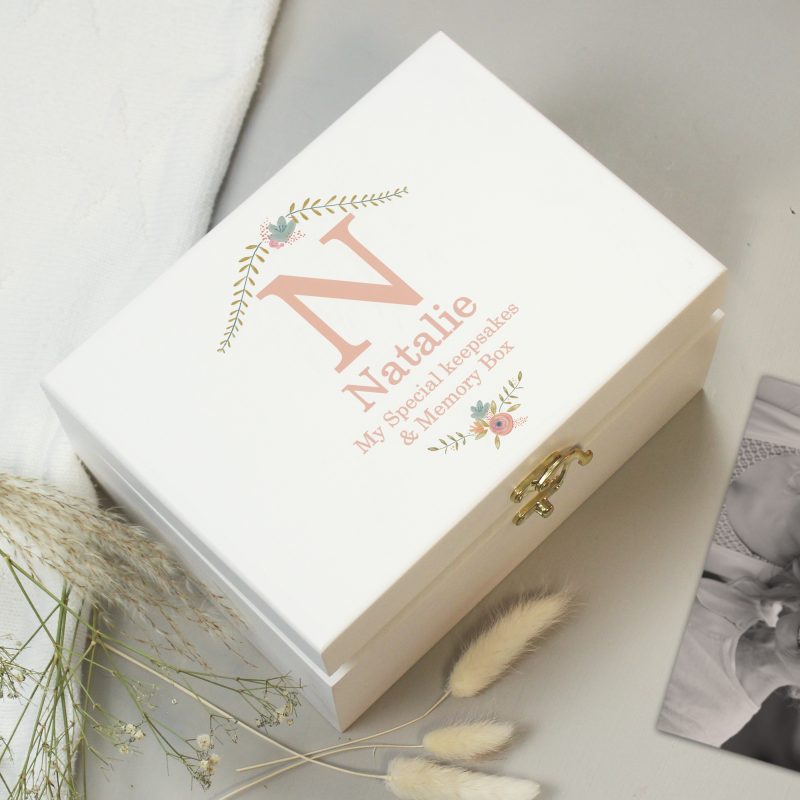 Personalised Floral Wooden Keepsake Box - Image 7